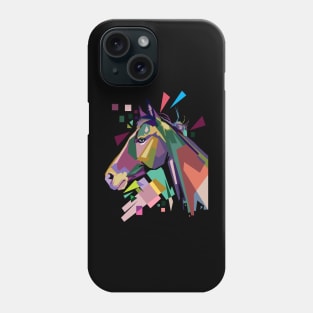 Horse portrait pop geometric art Phone Case