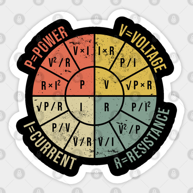 The Formula Wheel of Electrical Engineering - Ohms Law - Sticker