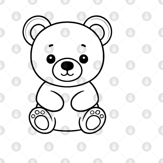 Cute Baby Bear Animal Outline by Zenflow