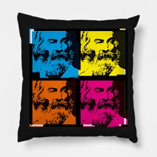 WALT WHITMAN - Poet - Colourful, pop art style illustration Pillow