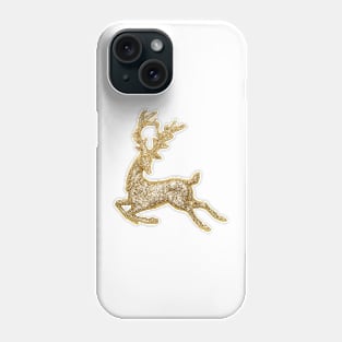 Golden glittery reindeer Phone Case