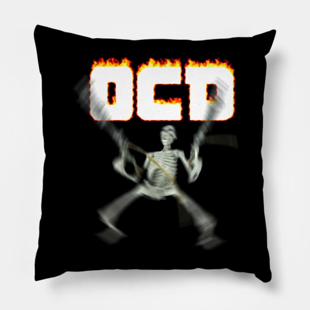 OCD Skeleton Meme Pillow by swankyswamprat