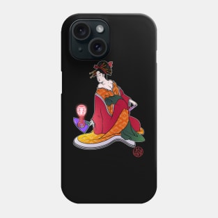 Bijinga - Woman with holographic fans - Daruma Phone Case