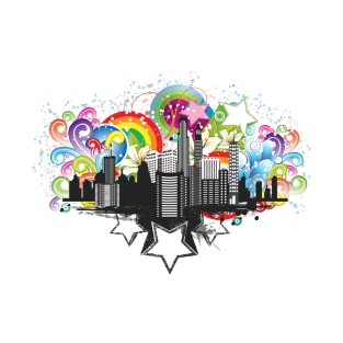 Rainbow city- colourfull city T-Shirt