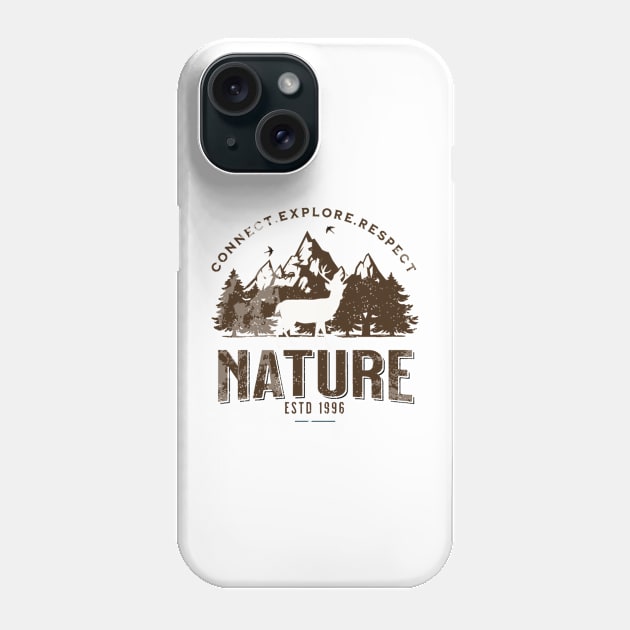 connect explore respect nature Phone Case by ZEREP