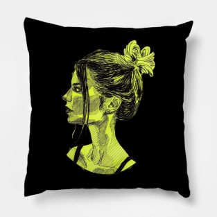 Pretty green woman Pillow