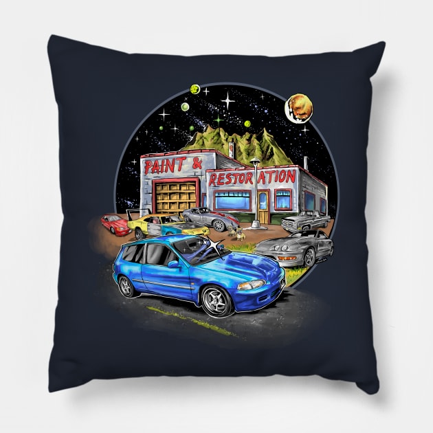 Hot Rods Pillow by AMOS_STUDIO