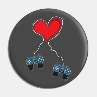 Video Gamer Heart Controller Valentine's Day Pin