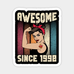 Awesome since 1998,24th Birthday Gift women 24 years old Birthday Magnet