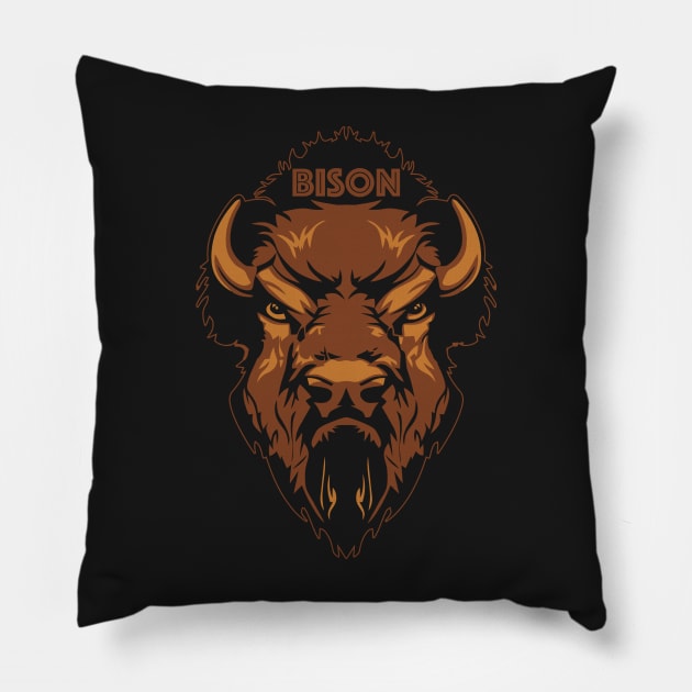 Bison Pillow by Abili-Tees