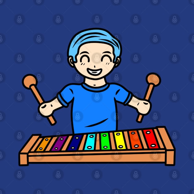 Chibi boy xylophone by Andrew Hau