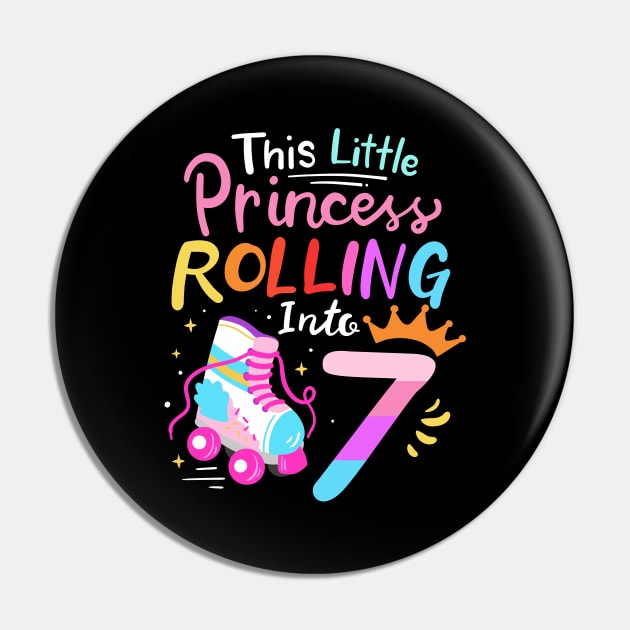 7th Birthday Roller Skate Roller Skater Pin by KAWAIITEE