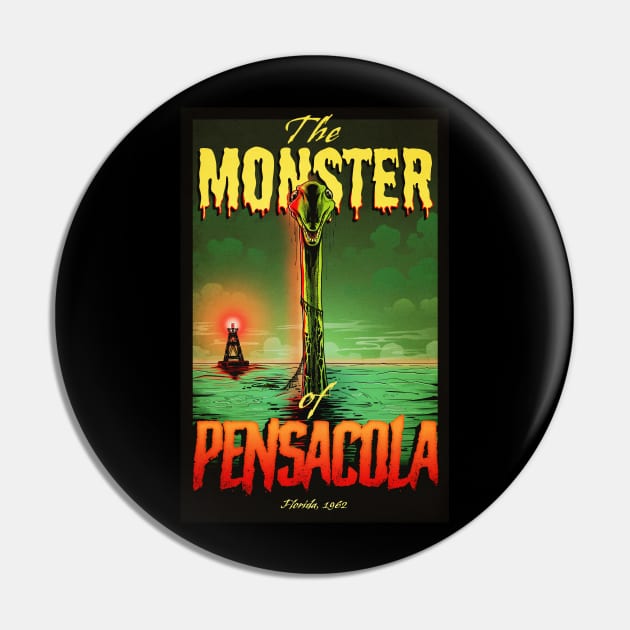 The Pensacola Sea Monster Pin by simonturnerart