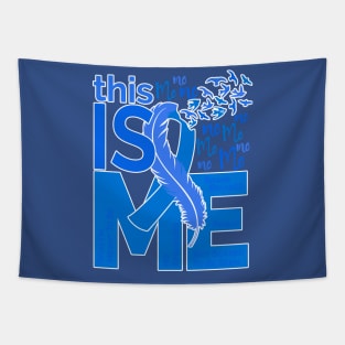 This Is Me - Awareness Feather Ribbon - Blue Tapestry