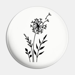 Minimalist dandelion Pin