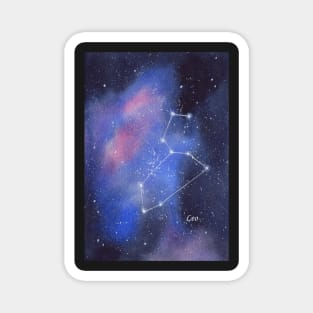 Zodiac Sign Leo Star Constellation with Galaxy Background Magnet