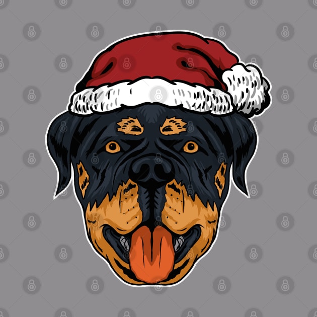 dog Rottweiler dog santa Christmas by wahyuart21