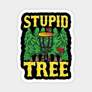 Stupid Tree Disc Golf Gifts Funny Frisbee Golf Tee Golfing Magnet