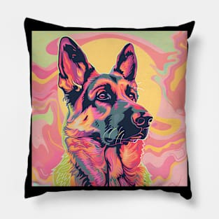 Retro German Wirehaired Pointer: Pastel Pup Revival Pillow