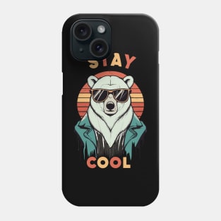 Stay Cool Funny Hip Polar Bear With Sunglasses Retro Design Phone Case