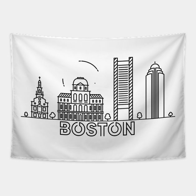 Boston city Tapestry by SerenityByAlex