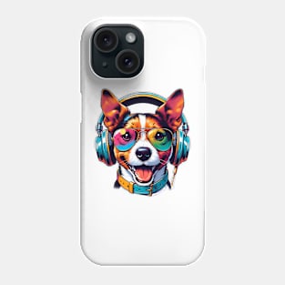 Teddy Roosevelt Terrier DJ Smiling with Groovy Tunes Phone Case