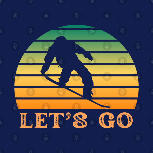 Let's Go Snowboarding, Vintage, Retro by Coralgb