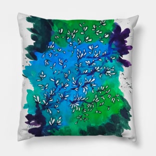 Green Plants Abstract Pillow