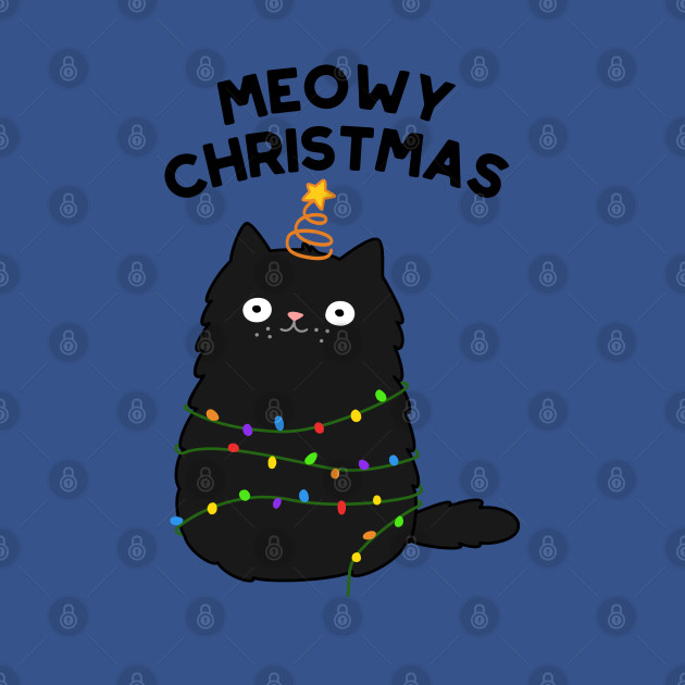 Disover Meowy Christmas Cute Merry Cat Pun - Cat Pun - T-Shirt