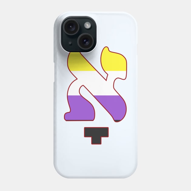 Kometz Aleph (Nonbinary Pride Colors) Phone Case by dikleyt