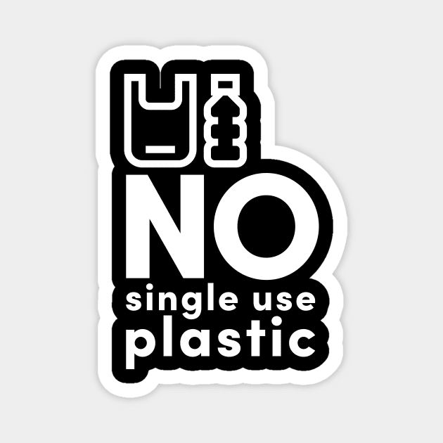 No to single use plastic Magnet by Claudiaco