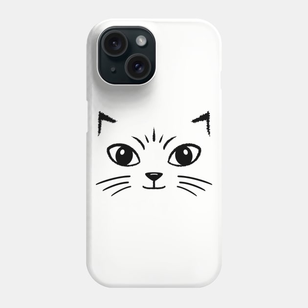 Cute Cat Face Phone Case by Elvdant