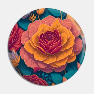 Colorful Flower Garden Pattern Design with a Modern Twist Pin