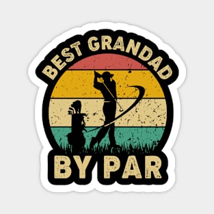 Vintage Best Grandad By Par Funny Golfing Golf Player Gift Magnet