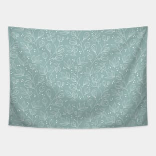 Blue pastel floral design Tapestry