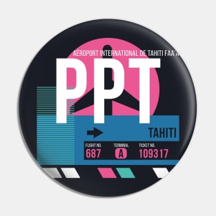 Tahiti (PPT) Airport Code Baggage Tag Pin