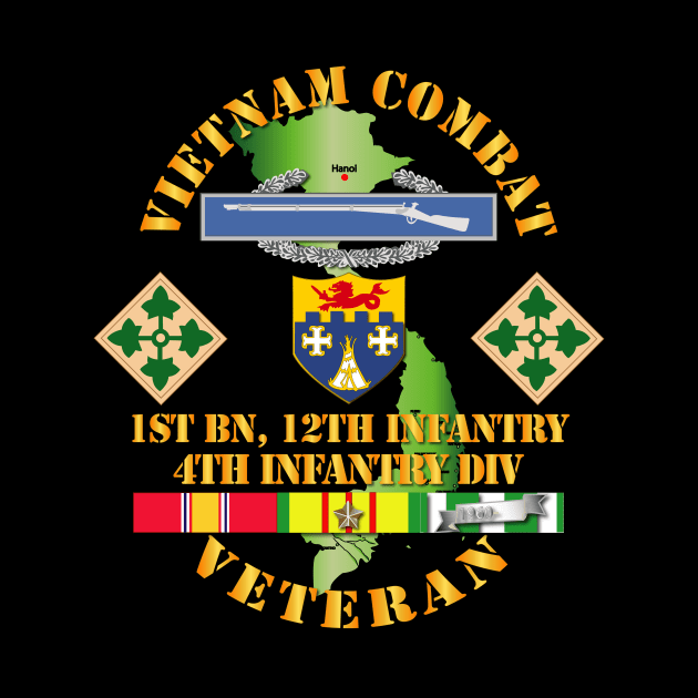 Vietnam Combat Infantry Veteran w 1st Bn 12th Inf - 4th ID SSI by twix123844