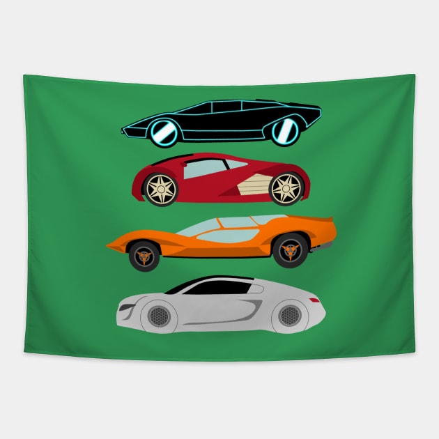 The Car's The Star: Future Cars Tapestry by Paulychilds