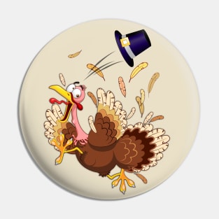 Funny Turkey escape Thanksgiving Character Pin