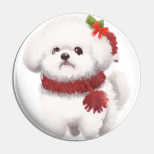 Cute Bichon Frisé Drawing Pin