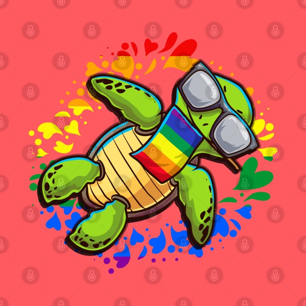 Rainbow Turtle Gay Pride Gift by creative