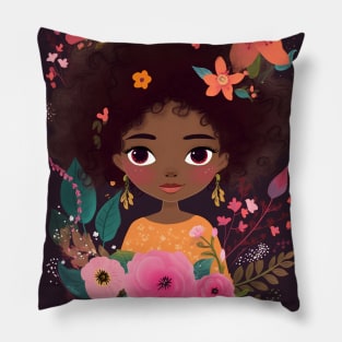 Little Fairy in the Floral Garden Pillow