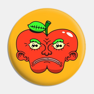 Angry Apple Pin