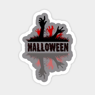 Halloween Zombies Hands Out of the Ground Evergreen Magnet