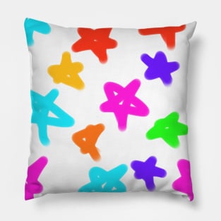 Colorful stars abstract art design pattern Pillow