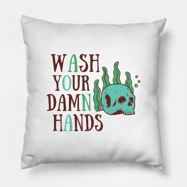 Wash Your Hands Shirt Disease Virus Shirt Infection Sick Clean Gift Hygiene Shirt Soap Doctor Nurse Cute Funny Gift Sarcastic Happy Fun Inspirational Motivational Birthday Present Pillow by EpsilonEridani