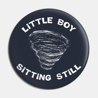 Boy Tornado White Text Pin