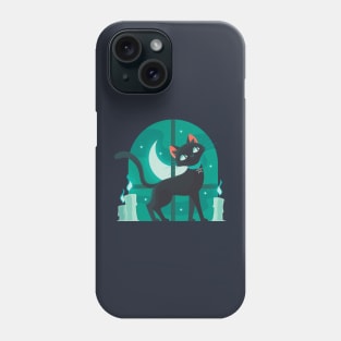 halloween cat green Phone Case