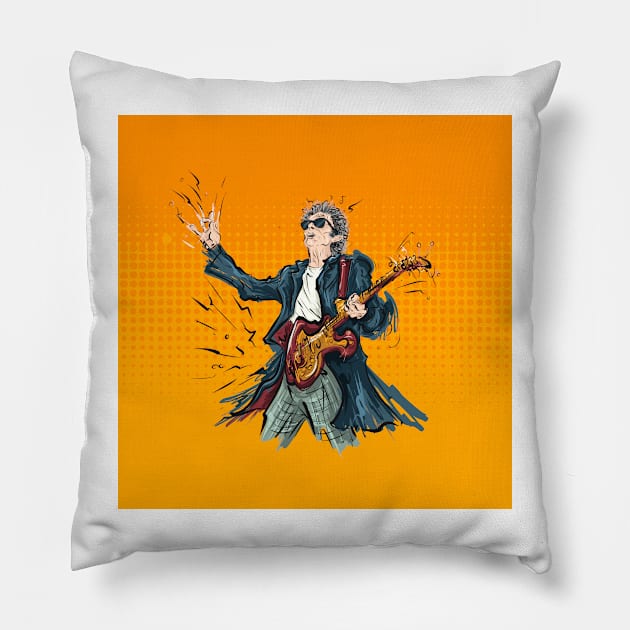 Twelfth doctor and Guitar Pillow by danpritchard