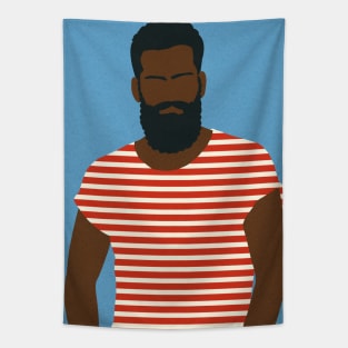 Man With Striped Shirt Tapestry